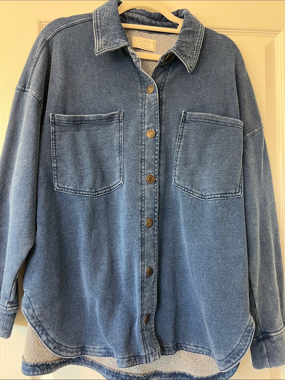 Like New Z Supply All Day knit Indigo denim Shacket size Large